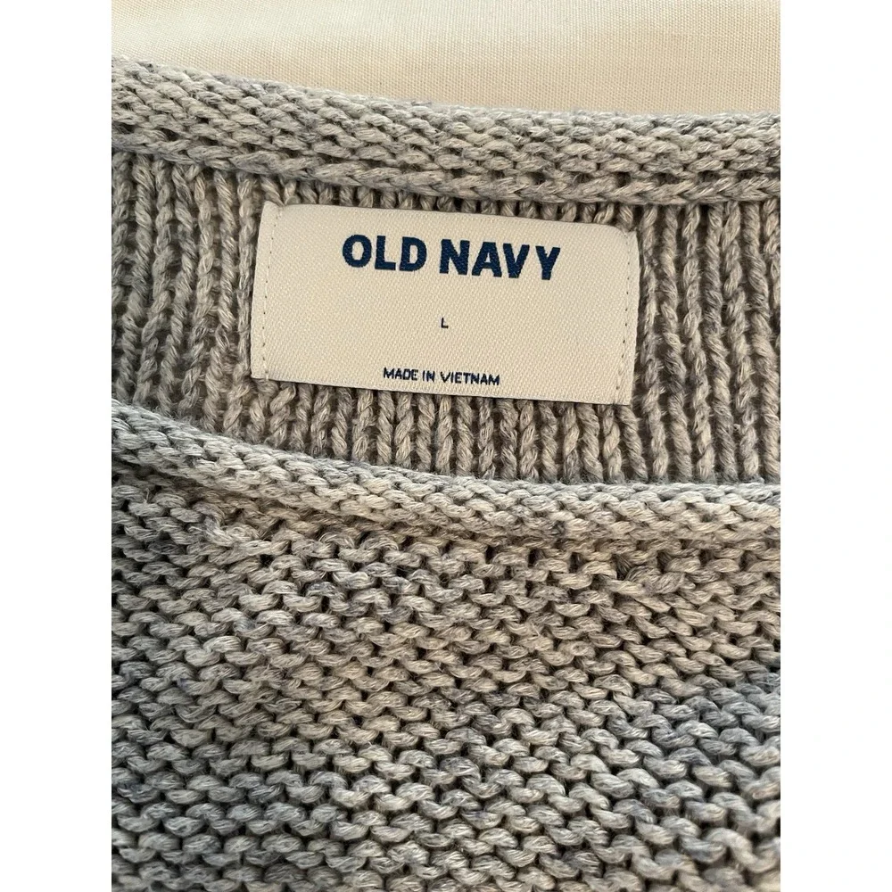 Old navy oversized sweater sz Large Light Blue Chunky‎ Knit Cozy Nautical soft
